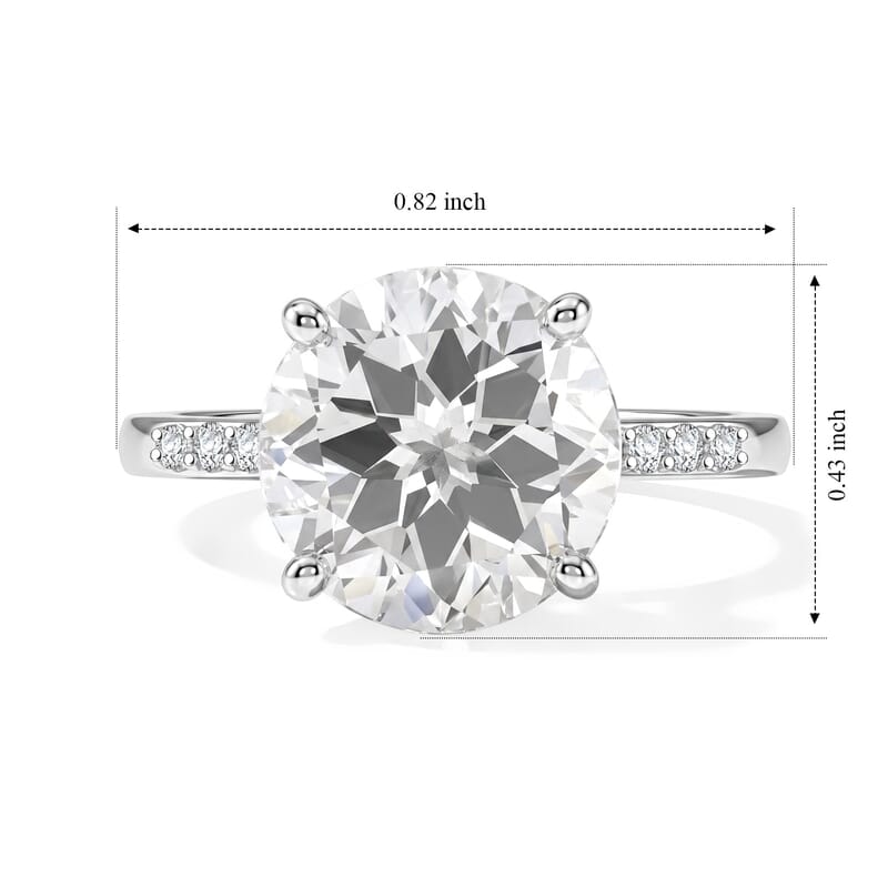 D'Joy White Topaz and White Zircon 4.35 ctw Ring in Rhodium Over Sterling Silver (Size 7.0)