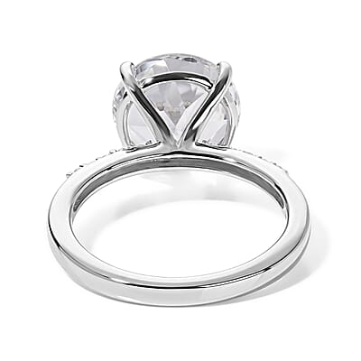 D'Joy White Topaz and White Zircon 4.35 ctw Ring in Rhodium Over Sterling Silver (Size 8.0)