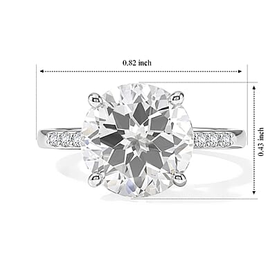 D'Joy White Topaz and White Zircon 4.35 ctw Ring in Rhodium Over Sterling Silver (Size 8.0)