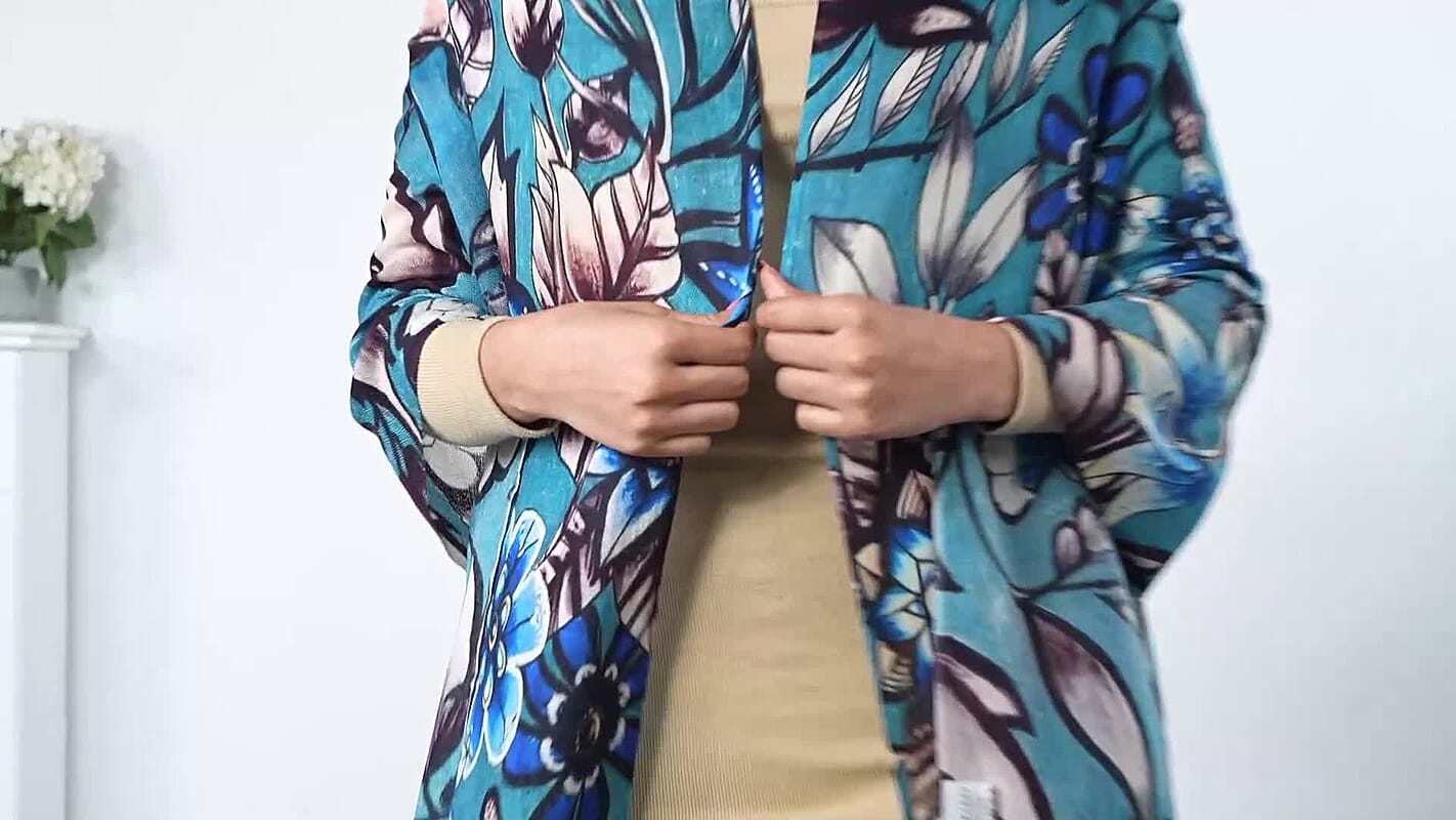 La Marey Denim Delight Signature 100% Cashmere Digital Printed Scarf