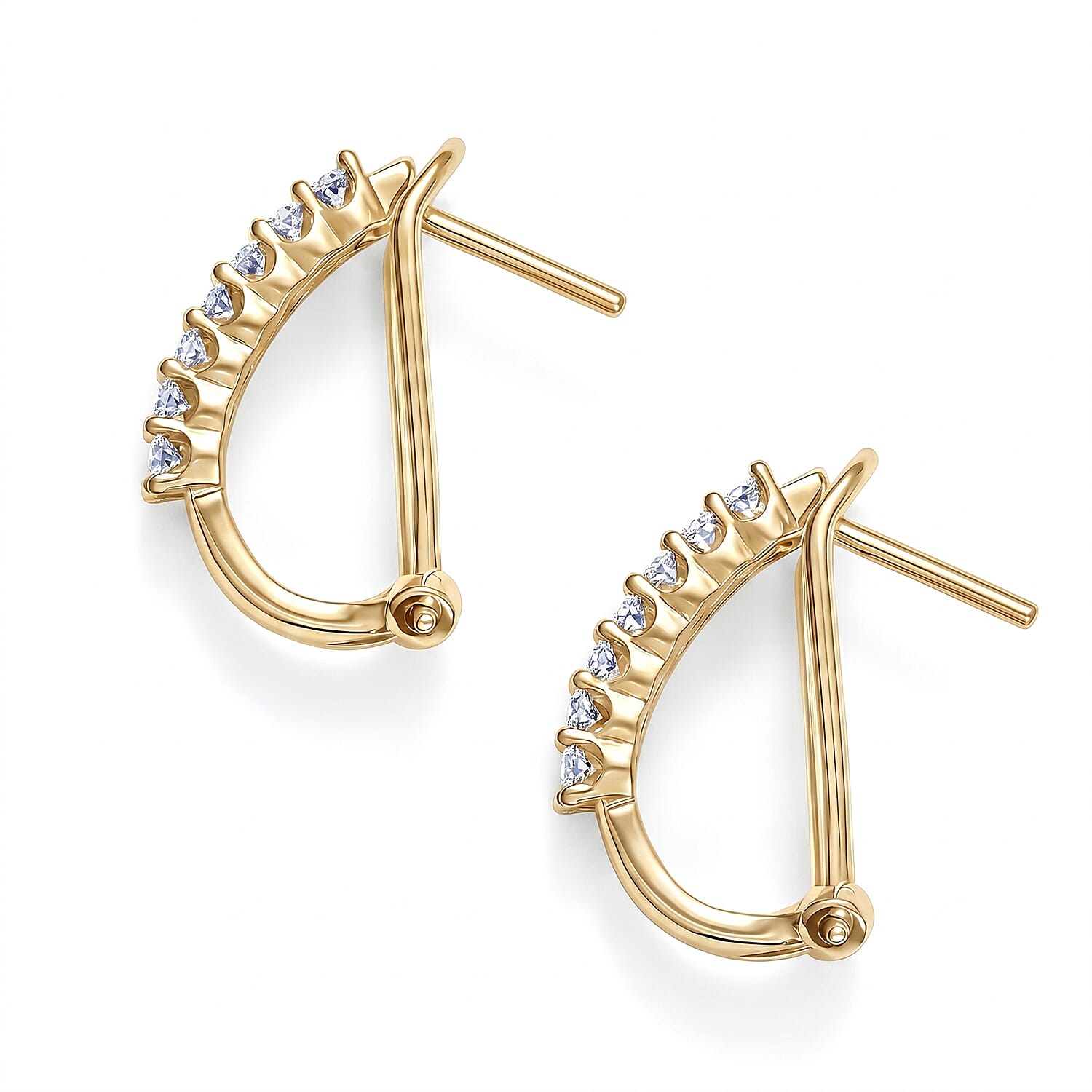 Luxuriant Lab Grown Diamond G-H SI 1.00 ctw Hoop Earrings in 18K Vermeil Yellow Gold Over Sterling Silver