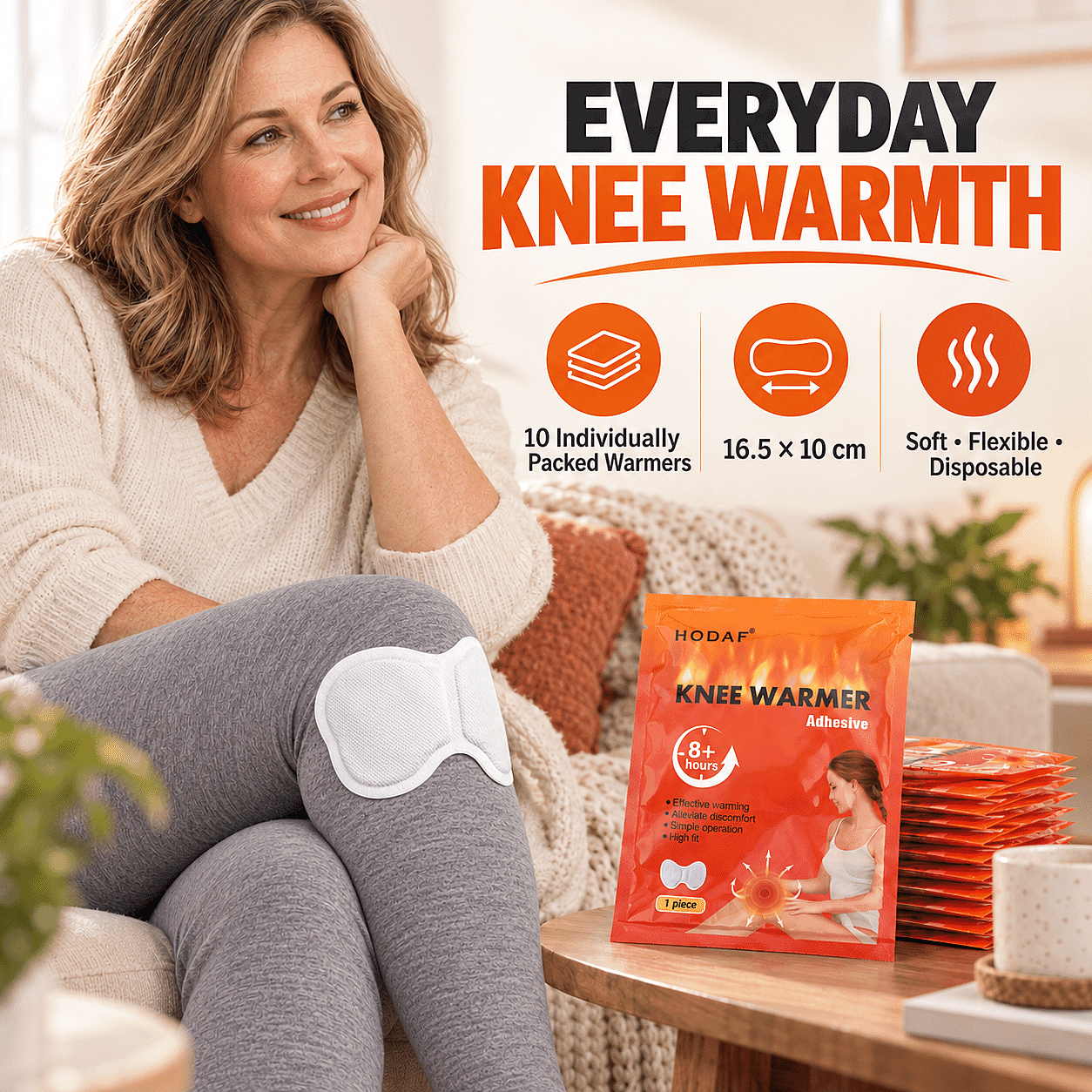 Set of 10pcs White Knee Warm Patch