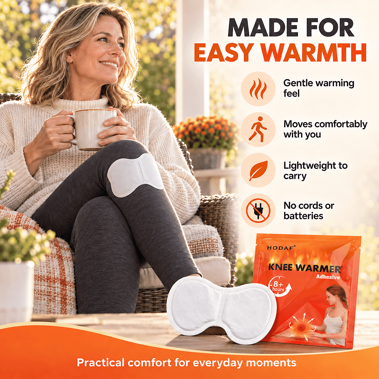 Set of 10pcs White Knee Warm Patch