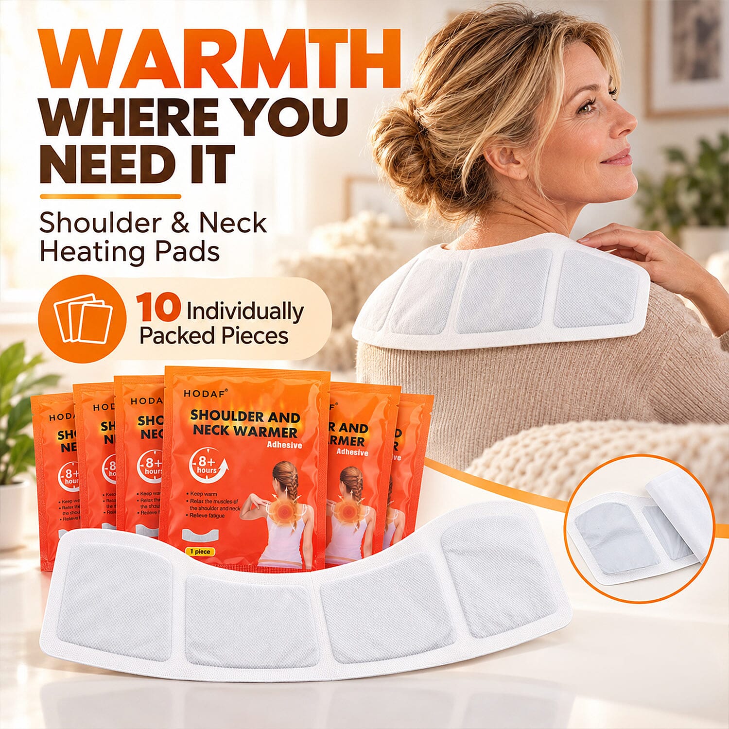 Set of 10pcs White Shoulder and Neck Warm Patch