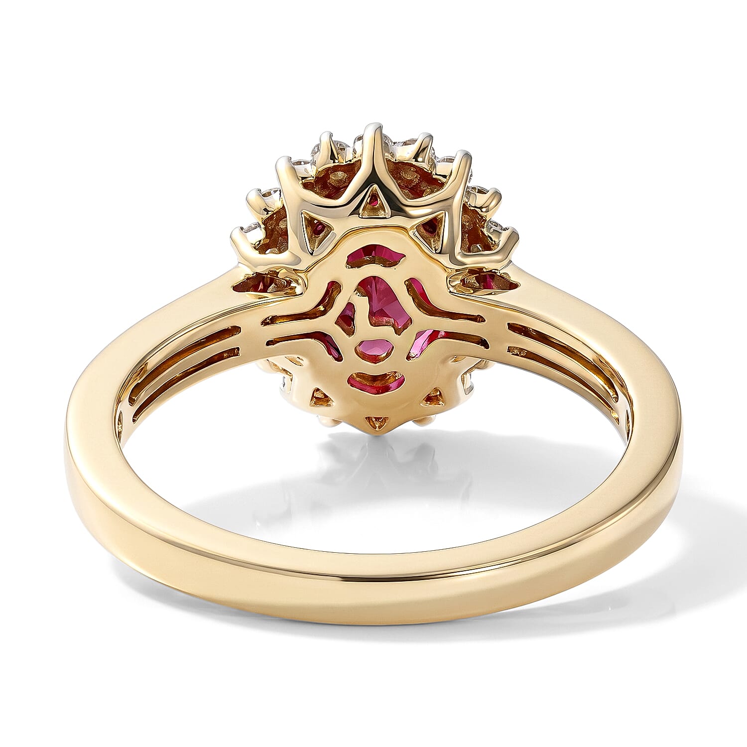 Certified and Appraised AAA Usambara Color Change Garnet and Luxuriant Lab Grown Diamond G-H SI 2.90 ctw Ring in 10K Yellow Gold (Size 5.0)