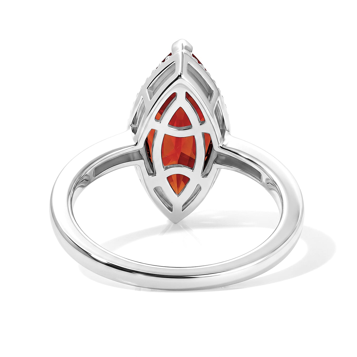 D'Joy Mozambique Garnet 3.65 ctw Ring in Rhodium Over Sterling Silver (Size 10.0)