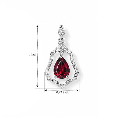 D'Joy Orissa Rhodolite Garnet 1.65 ctw Stud Earrings in Rhodium Over Sterling Silver