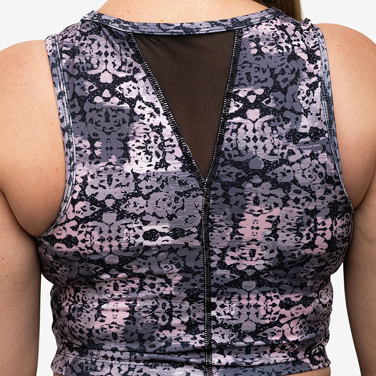 Closeout Jones Magenta Sports Bra with Mesh - L image number 4