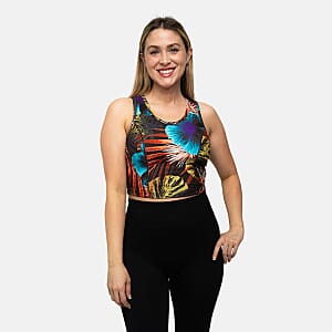 Closeout Jones Palm Green Sports Bra with Mesh - M