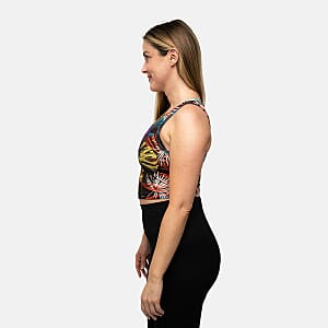 Closeout Jones Palm Green Sports Bra with Mesh - S