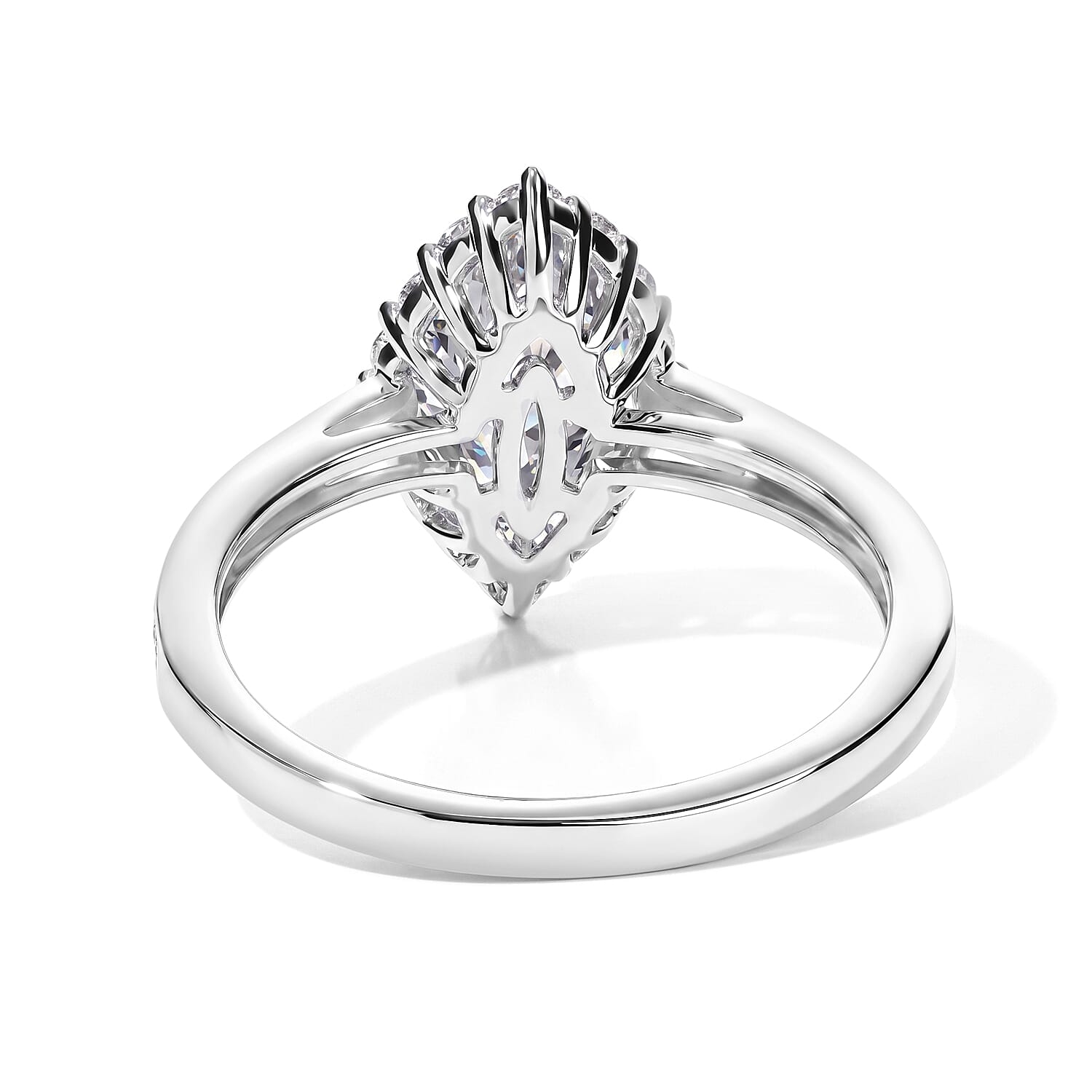 D'Joy Moissanite and White Zircon 1.00 ctw Ring in Rhodium Over Sterling Silver (Size 6.0)