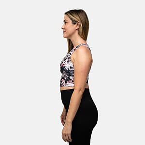 Closeout Jones Black and Pink Sports Bra with Mesh - S