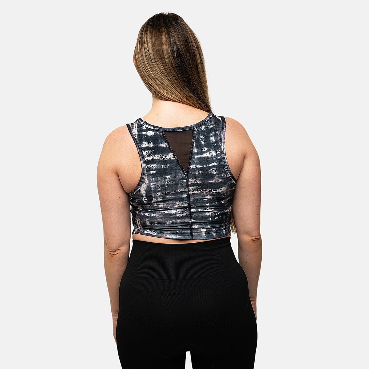 Closeout Jones Taupe Sports Bra with Mesh - XL image number 1