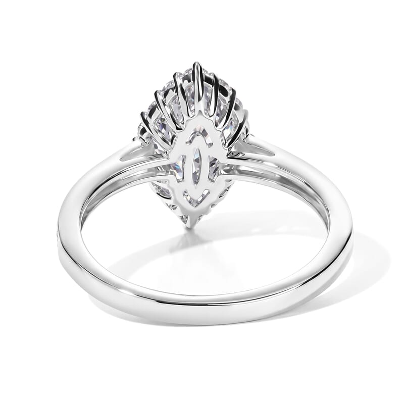 D'Joy Moissanite and White Zircon 1.00 ctw Ring in Rhodium Over Sterling Silver (Size 8.0)