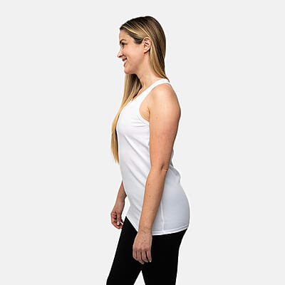 Closeout Nine West Jet Black and White Ribbed Tank- Pack of 2 - L