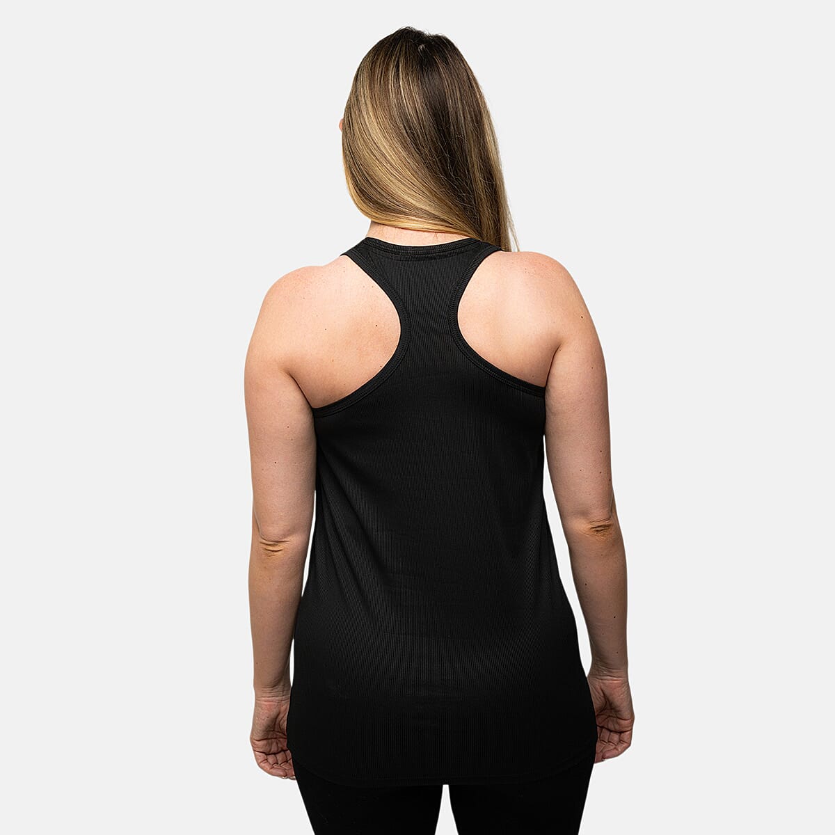 Closeout Nine West Jet Black and White Ribbed Tank- Pack of 2 - L