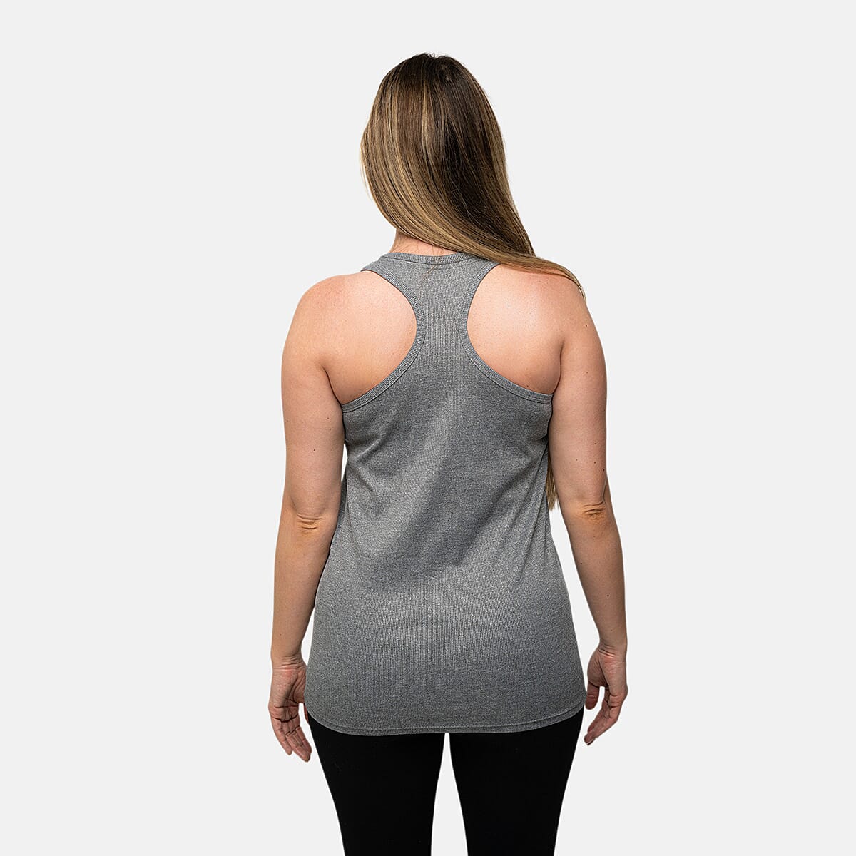 Closeout Nine West Jet Black and Dark Grey Ribbed Tank- Pack of 2 - L image number 1