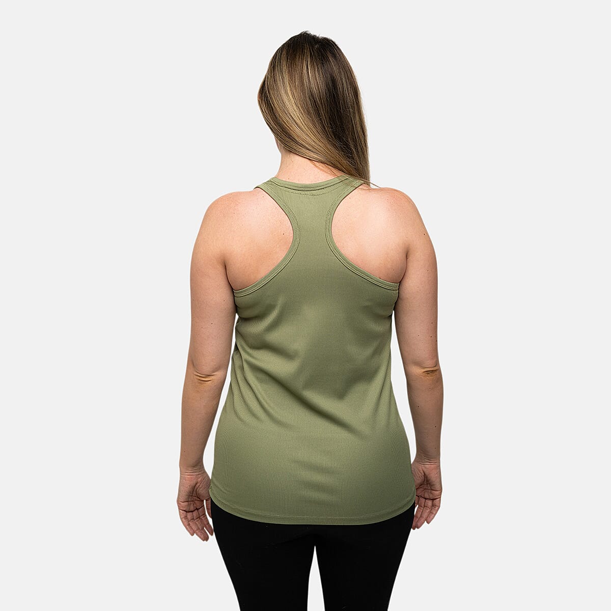 Closeout Nine West Jet Black and Sage Ribbed Tank- Pack of 2 - M image number 1
