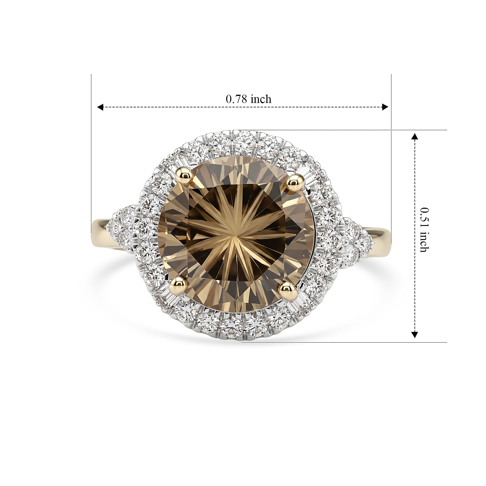 Certified & Appraised Luxoro AAA Hanabi Cut Turkizite and Diamond I2 3.40 ctw Ring in 10K Yellow Gold (Size 7.0)