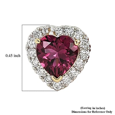 Certified & Appraised AAA Usambara Color Change Garnet and Luxuriant Lab Grown Diamond G-H SI 3.81 ctw Earrings in 10K Yellow Gold