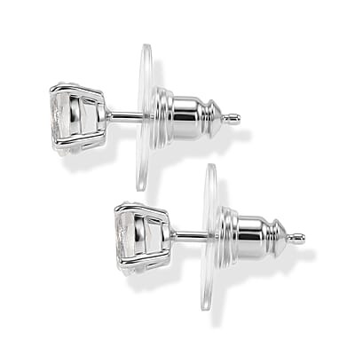 EverTrue Rainbow Moonstone 1.00 ctw Earrings in Platinum Bond
