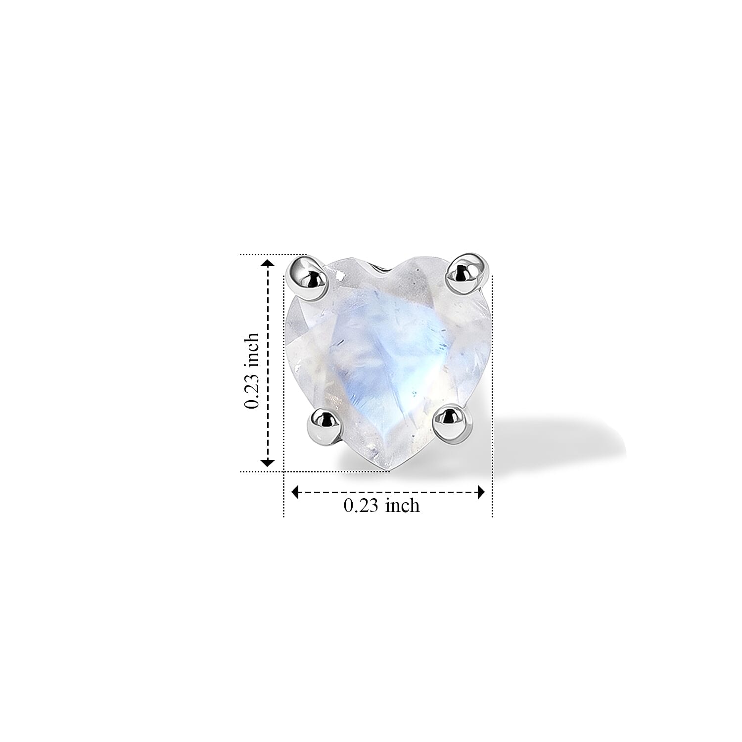 EverTrue Rainbow Moonstone 1.60 ctw Solitaire Stud Push Post Earrings in Platinum Bond