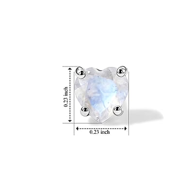 EverTrue Rainbow Moonstone 1.60 ctw Solitaire Stud Push Post Earrings in Platinum Bond