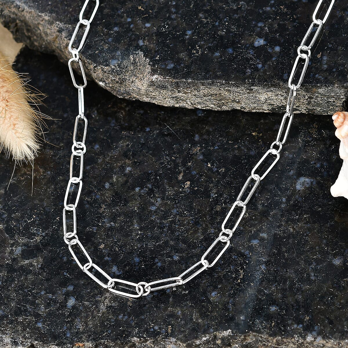 JCK Finds D'Joy Paperclip Chain Necklace in Sterling Silver 6.35 Grams 20 Inches  image number 1