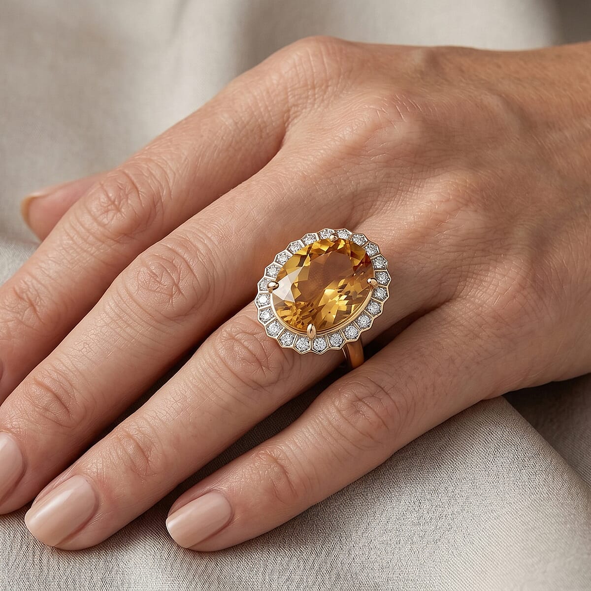 D'Joy Yellow Labradorite, Moissanite Ring in 18K Vermeil YG Over Sterling Silver (Size 10.0) 8.40 ctw image number 1