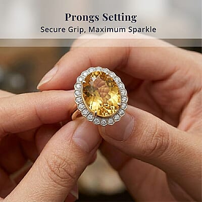 D'Joy Yellow Labradorite and Moissanite 8.40 ctw Dawn Crown Ring in 18K Vermeil Yellow Gold Over Sterling Silver (Size 7.0)