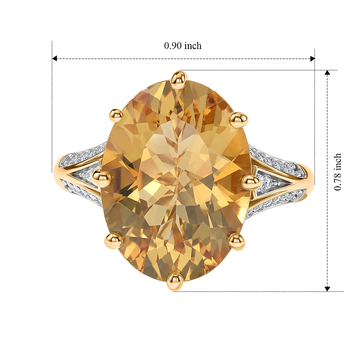 D'Joy Yellow Labradorite and Moissanite 8.30 ctw Dawn Solitaire Ring in 18K Vermeil Yellow Gold Over Sterling Silver (Size 7.0) image number 5