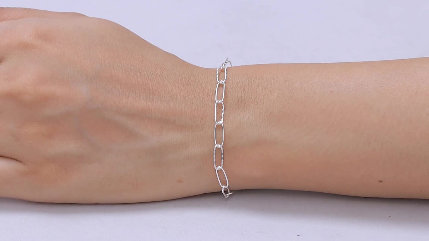 D'Joy Sterling Silver Bracelet (7.25 In) (2.40 g)