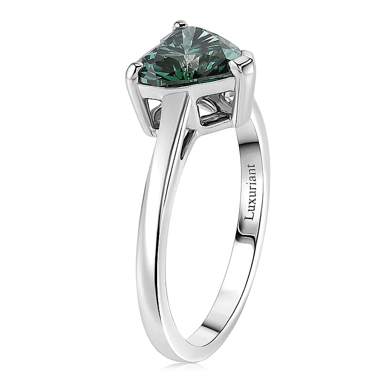 SGL Certified Luxuriant Lab Grown Green Diamond IR (VS) 2.00 ctw Ring in 10K White Gold (Size 5.0)