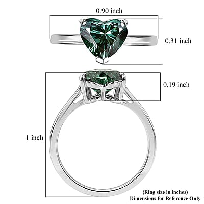 SGL Certified Luxuriant Lab Grown Green Diamond IR (VS) 2.00 ctw Ring in 10K White Gold (Size 5.0)