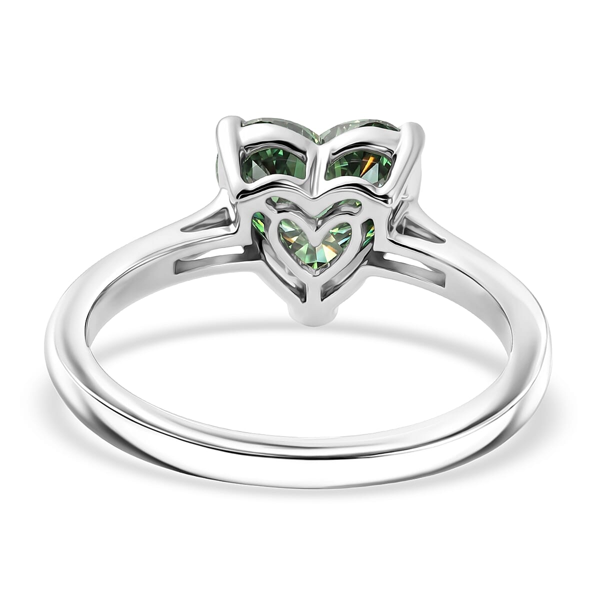 SGL Certified 10K White Gold Luxuriant Lab Grown Green Diamond (IR) (VS) Ring (Size 6.0) 2.00 ctw image number 4