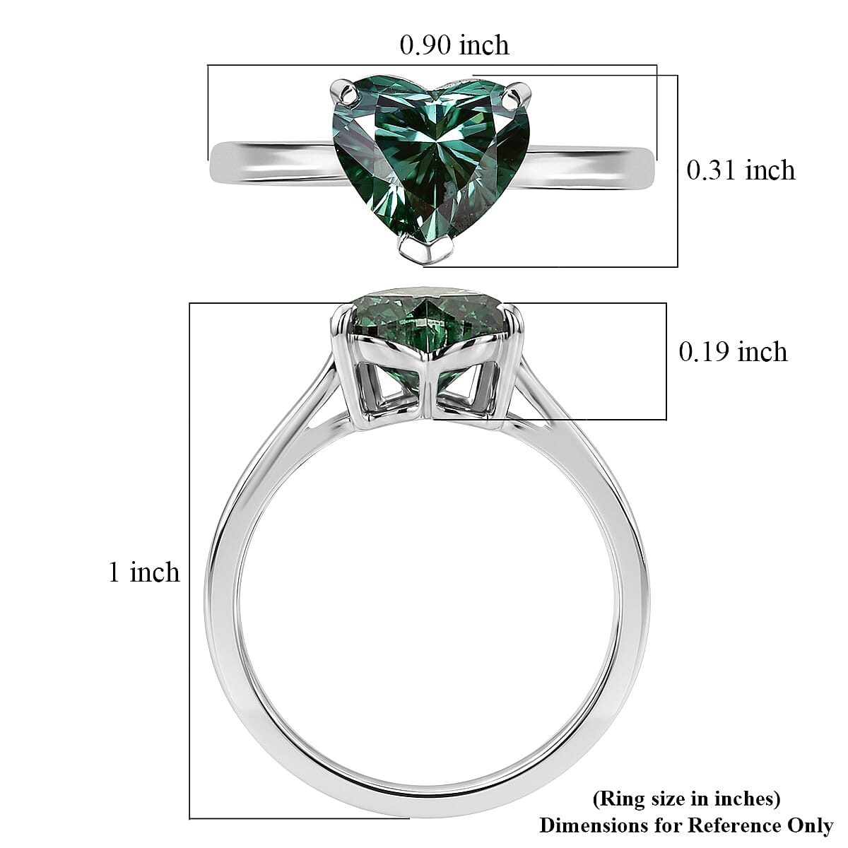 SGL Certified Luxuriant Lab Grown Green Diamond (IR) VS 2.00 ctw Ring in 10K White Gold (Size 6.0)