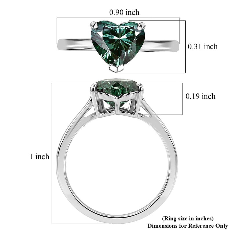 SGL Certified Luxuriant Lab Grown Green Diamond (IR) VS 2.00 ctw Ring in 10K White Gold (Size 6.0)