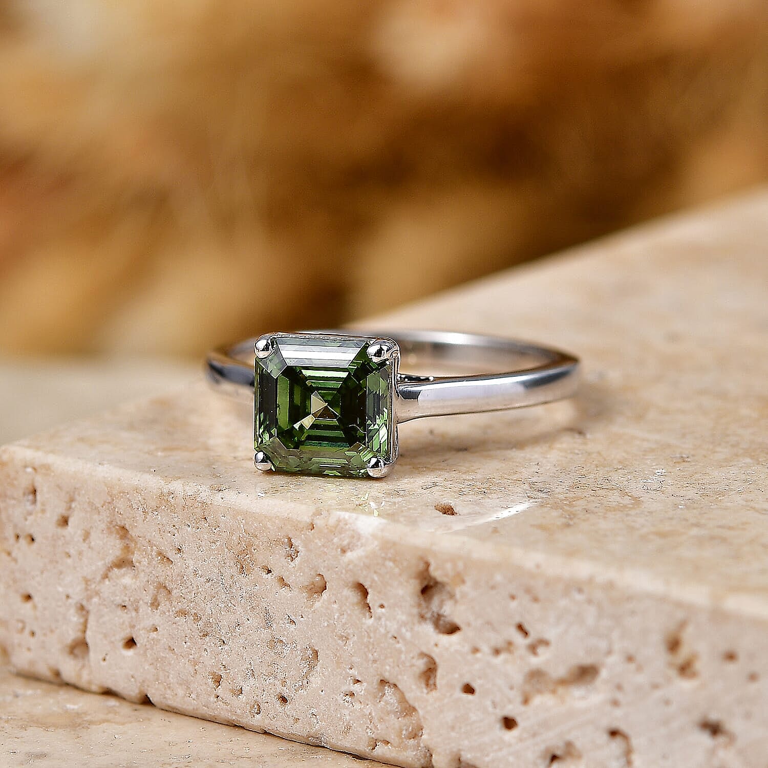 SGL Certified Luxuriant Lab Grown Green Diamond (IR) VS 2.00 ctw Ring in 10K White Gold (Size 5.0)