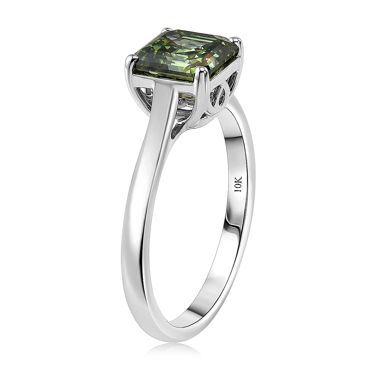 SGL Certified Luxuriant Lab Grown Green Diamond (IR) VS 2.00 ctw Ring in 10K White Gold (Size 5.0)