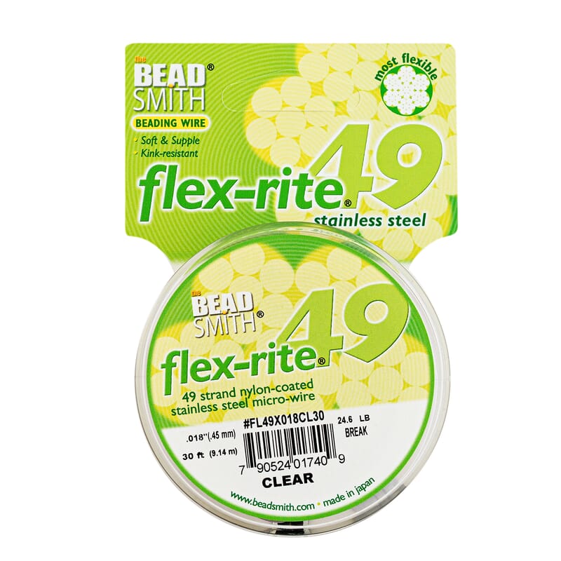 GCS Flex-rite Beading Wire 49 Strand Clear 0.018