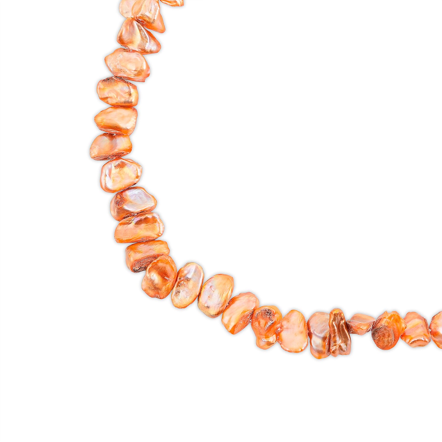 GCS Dyed Orange Fresh Water Pearl Round Free Strand (16 Inches)