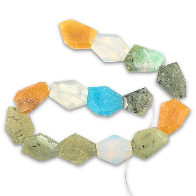 GCS Multi Gemstone 638.10 ctw Beaded Strand 16 Inches
