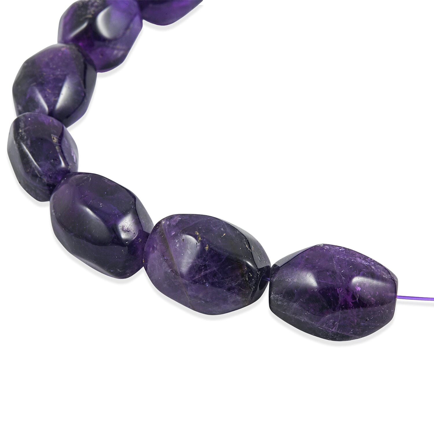 African Amethyst 692.10 ctw Beaded Strand Necklace 16 Inches