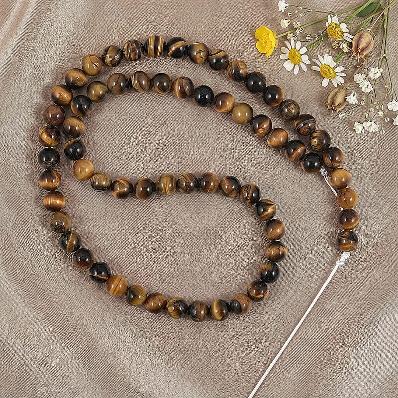 GCS Small Tiger's Eye 113.50 ctw Beaded Strand 16 Inches