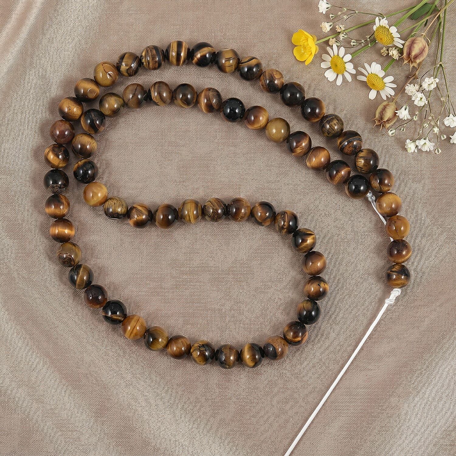 GCS Small Tiger's Eye 113.50 ctw Beaded Strand 16 Inches