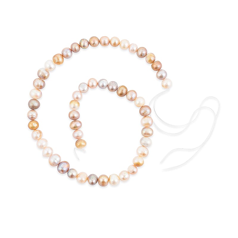 GCS Seaweed Champagne Fresh Water Pearl Beaded Strand 16 Inches