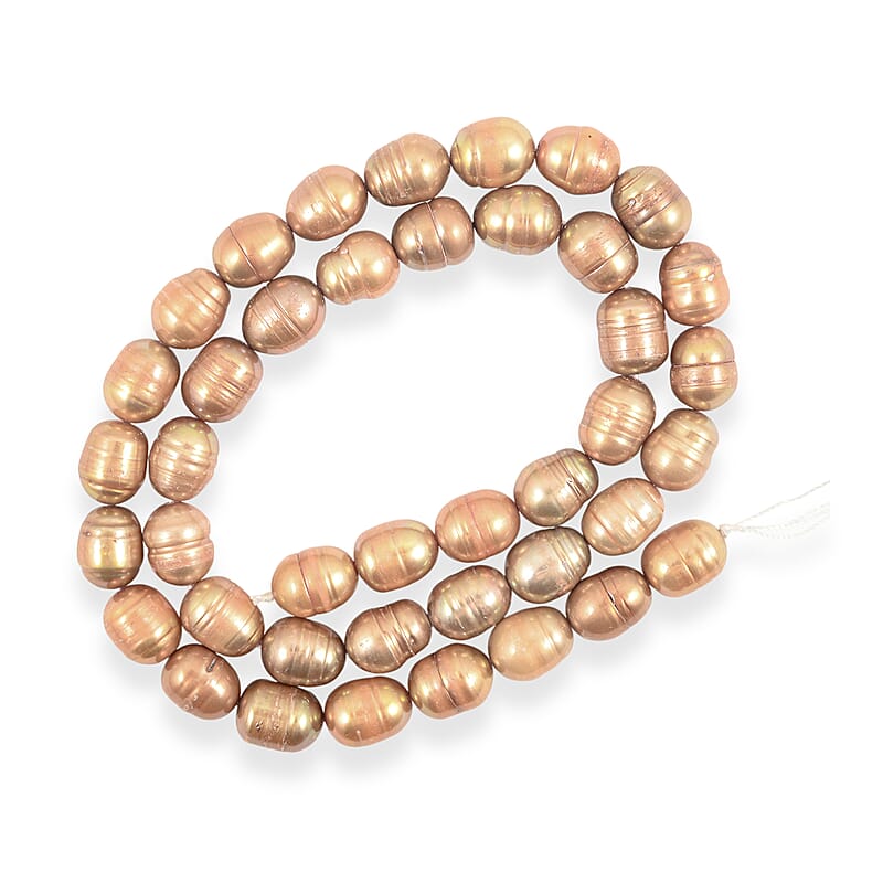 GCS Champagne Fresh Water Pearl Beaded Strand 16 Inches