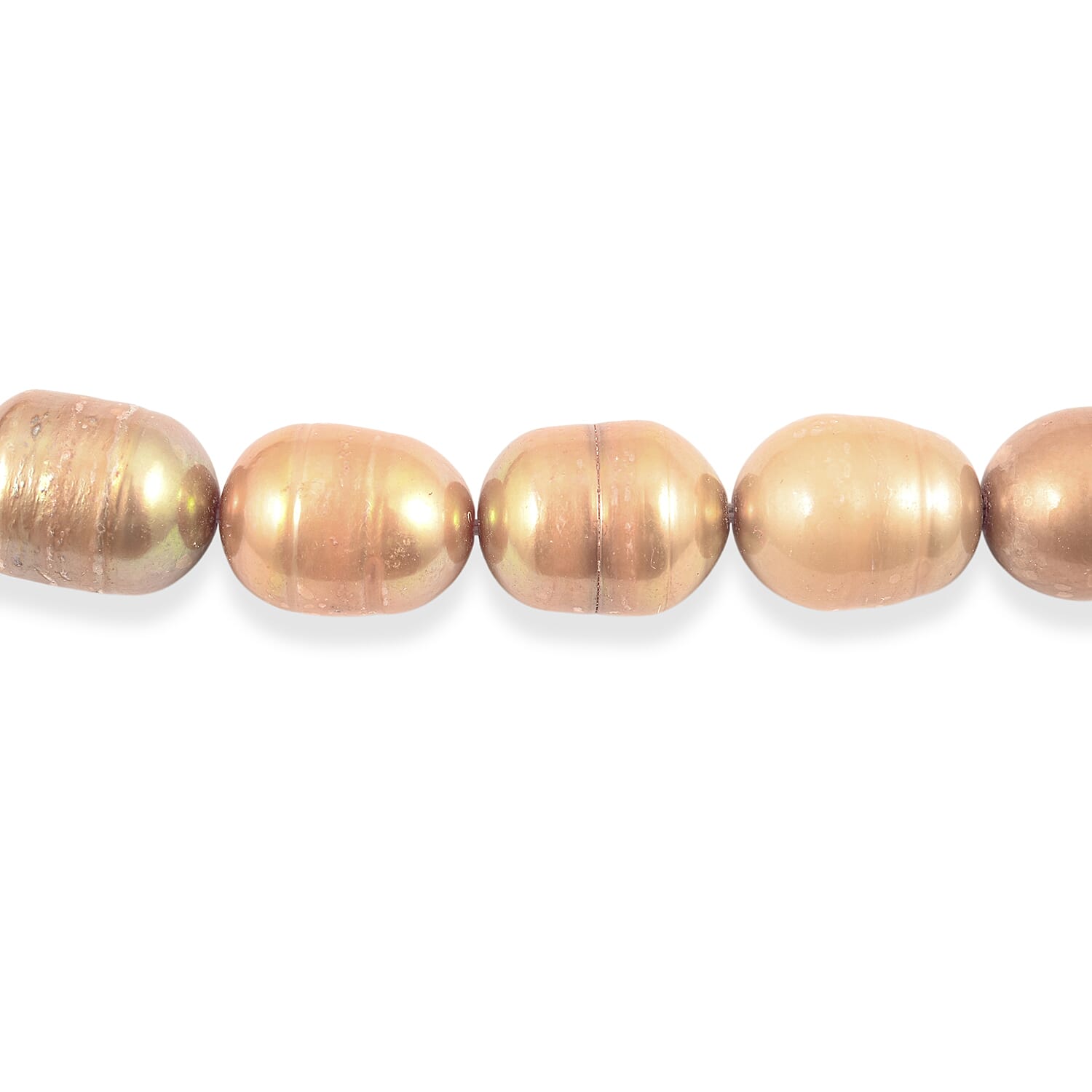 Champagne Fresh Water Pearl Beaded Strand Necklace 16 Inches
