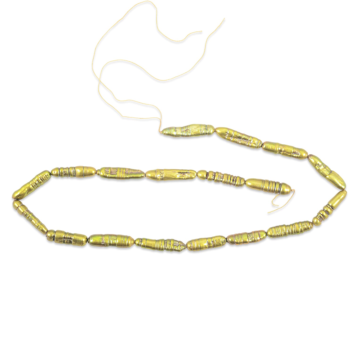 GCS Olive Stick Dark Green Dyed Pearl Strand (16.5 Inches)