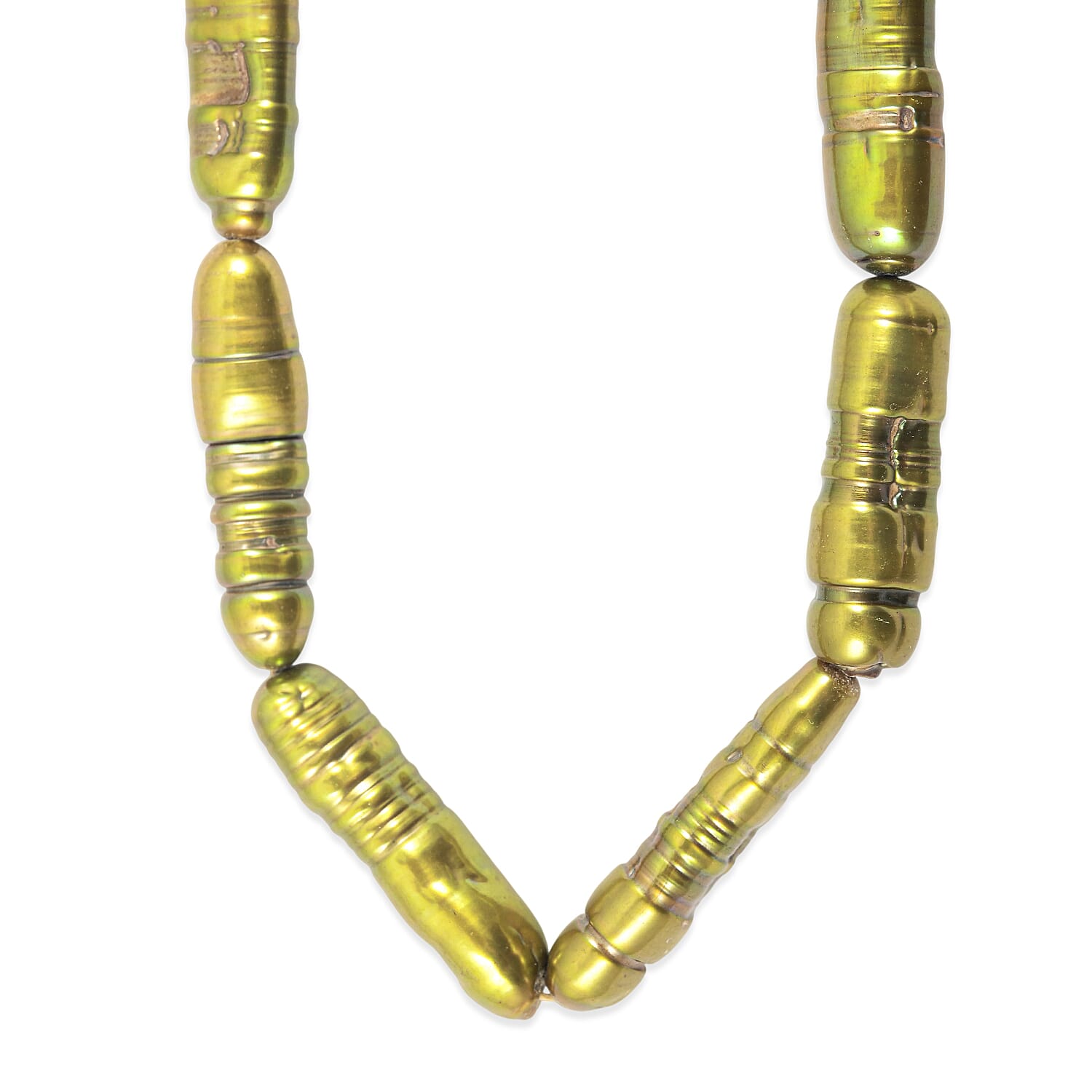 GCS Olive Stick Dark Green Dyed Pearl Strand (16.5 Inches)
